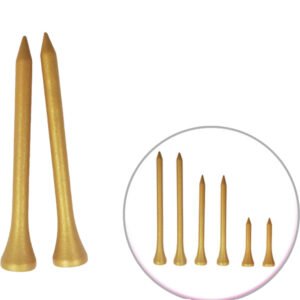 Golden Coated Bamboo Golf Tees